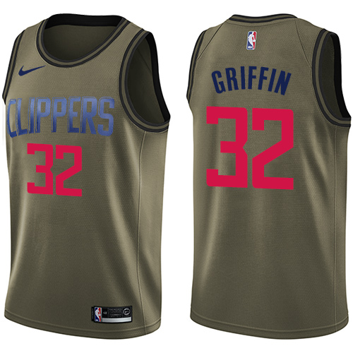 Los Angeles Clippers #32 Blake Griffin Green Salute to Service Youth Swingman Jersey Youth