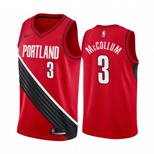 Portland Trail Blazers #3 C.J. McCollum Red 2019-20 Statement Edition Jersey Mens