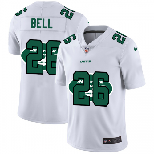 New York New York Jets #26 Le'Veon Bell White Men's Team Logo Dual Overlap Limited Jersey Men's