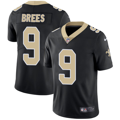 Saints #9 Drew Brees Black Team Color Youth Stitched Vapor Untouchable Limited Jersey