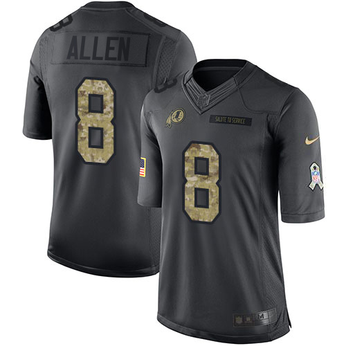 Washington Commanders #8 Kyle Allen Black Men's Stitched Limited 2016 Salute to Service Jersey Men's