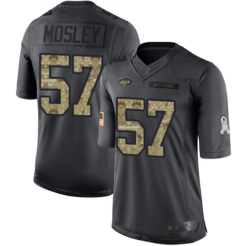 Jets #57 C.J. Mosley Martin Black Men's Stitched Limited 2016 Salute To Service Jersey