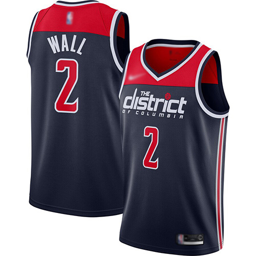Washington Wizards #2 John Wall Navy Blue Swingman Statement Edition 2019/2020 Jersey Mens