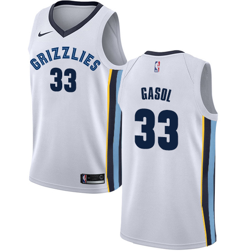 Memphis Grizzlies #33 Marc Gasol White Swingman Association Edition Jersey Mens