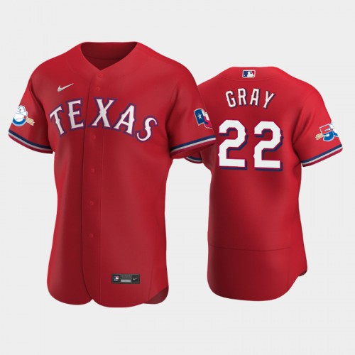 Texas Texas Rangers #22 Jon Gray Authentic 50th Anniversary Men's Alternate Jersey - Red Men's