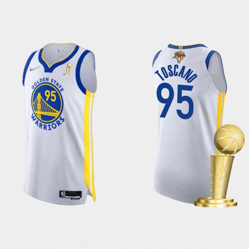 Golden State Golden State Warriors #95 Juan Toscano-Anderson Mens White 2021-22 Finals Champions Authentic Jersey Mens
