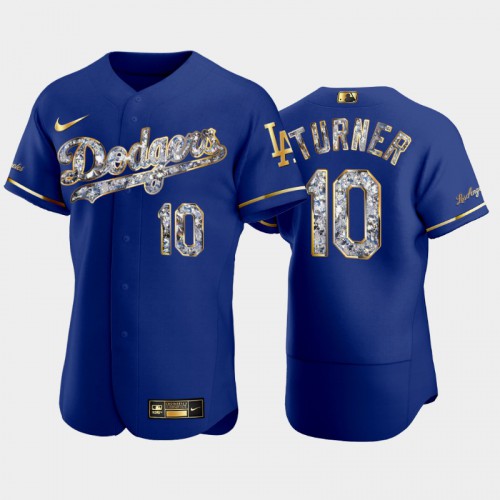 Los Angeles Los Angeles Dodgers #10 Justin Turner Men's Diamond Edition Jersey - Royal Men's