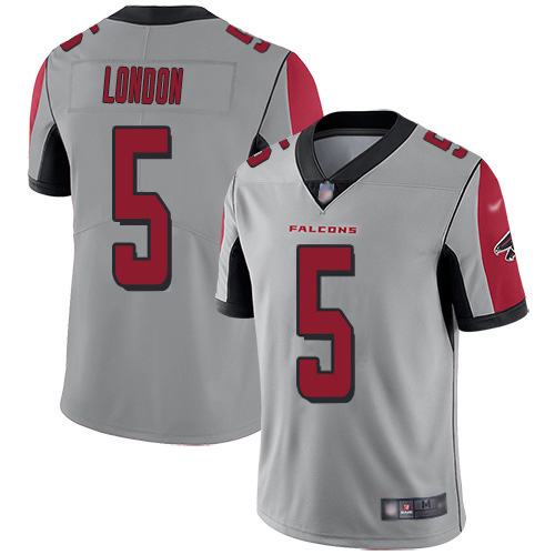 Falcons #5 Drake London Silver Men's Stitched Limited Inverted Legend Jersey