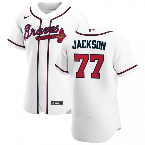 Atlanta Atlanta Braves #77 Luke Jackson Men's White Home 2020 Authentic Player Jersey Men's