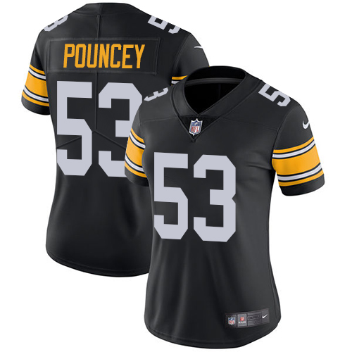 Pittsburgh Steelers #53 Maurkice Pouncey Black Alternate Women's Stitched Vapor Untouchable Limited Jersey Womens