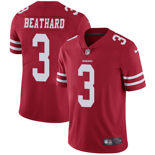 San Francisco 49ers #3 C.J. Beathard Red Team Color Youth Stitched Vapor Untouchable Limited Jersey Youth