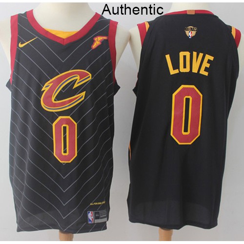 Cleveland Cavaliers #0 Kevin Love Black The Finals Patch Authentic Statement Edition Jersey Mens