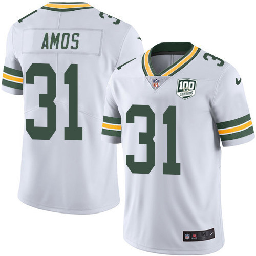 Green Bay Packers #31 Adrian Amos White Youth 100th Season Stitched Vapor Untouchable Limited Jersey Youth