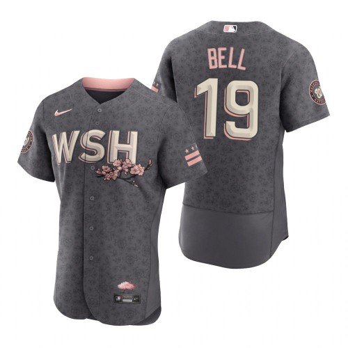 Washington Washington Nationals #19 Josh Bell Men's Authentic Gray 2022 City Connect Jersey Men's