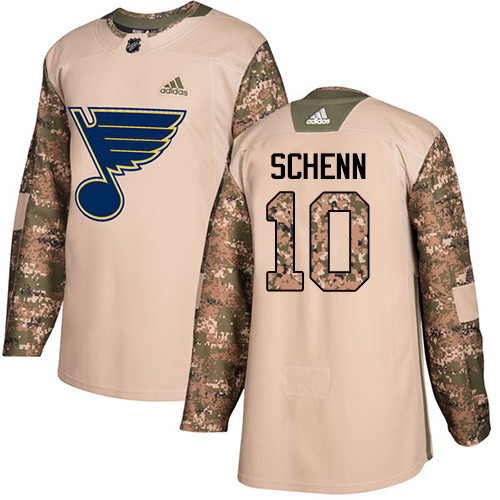 Adidas St. Louis Blues #10 Brayden Schenn Camo Authentic 2017 Veterans Day Stitched Jersey Men's