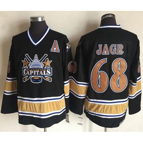 Washington Capitals #68 Jaromir Jagr Black CCM Throwback Stitched Jersey Men's