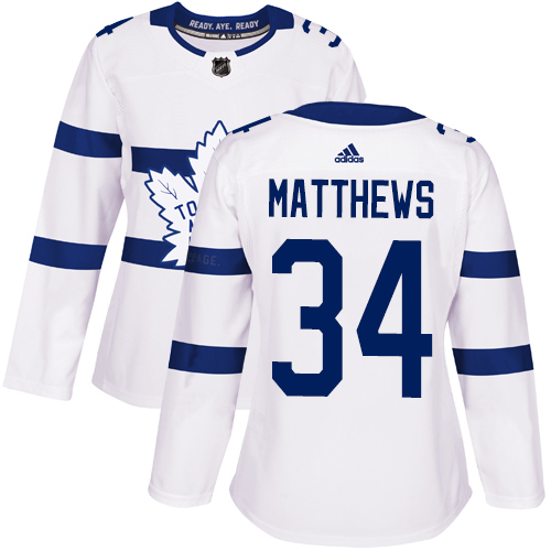 Adidas Maple Toronto Maple Leafs #34 Auston Matthews White Authentic 2018 Stadium Series Women's Stitched Jersey Womens