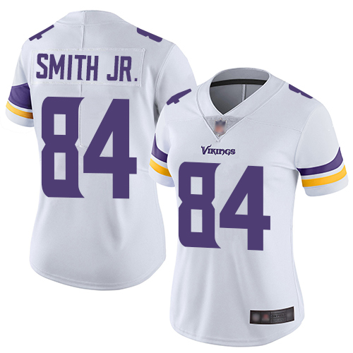 Minnesota Vikings #84 Irv Smith Jr. White Women's Stitched Vapor Untouchable Limited Jersey Womens