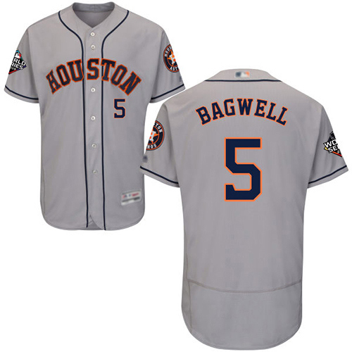 Houston Astros #5 Jeff Bagwell Grey Flexbase Authentic Collection 2019 World Series Bound Stitched Jersey Men's