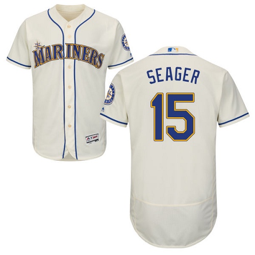 Seattle Mariners #15 Kyle Seager Cream Flexbase Authentic Collection Stitched Jersey Men's