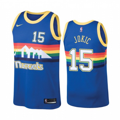 Denver Nuggets #15 Nikola Jokic Hardwood Classic Blue Jersey Mens