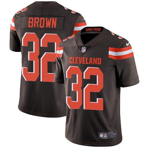 Browns #32 Jim Brown Brown Team Color Youth Stitched Vapor Untouchable Limited Jersey