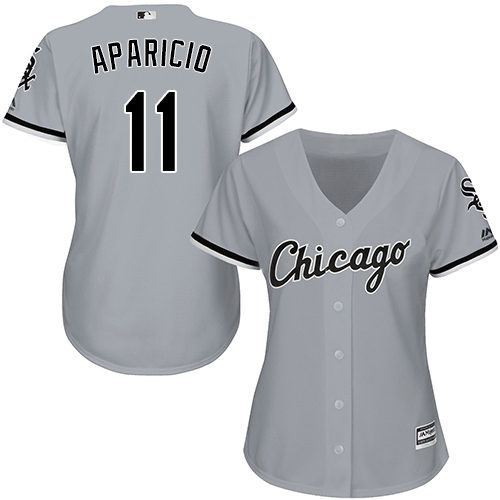 Chicago White Sox #11 Luis Aparicio Grey Road Women's Stitched Jersey Womens