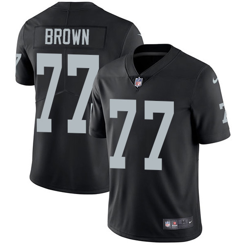 Las Vegas Raiders #77 Trent Brown Black Team Color Youth Stitched Vapor Untouchable Limited Jersey Youth