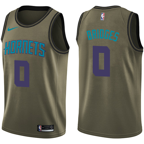 Charlotte Hornets #0 Miles Bridges Green Youth Swingman Salute to Service Jersey Youth