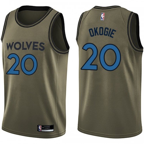 Minnesota Timberwolves #20 Josh Okogie Green Salute to Service Youth Swingman Jersey Youth