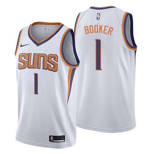 Phoenix Suns #1 Devin Booker White Womens Swingman Association Edition Jersey Womens