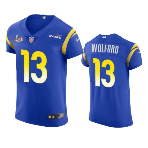 Los Angeles Los Angeles Rams #13 John Wolford Men's Super Bowl LVI Patch Vapor Elite Player Jersey - Royal Men's