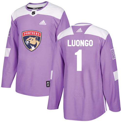 Adidas Florida Panthers #1 Roberto Luongo Purple Authentic Fights Cancer Stitched Youth Jersey Youth