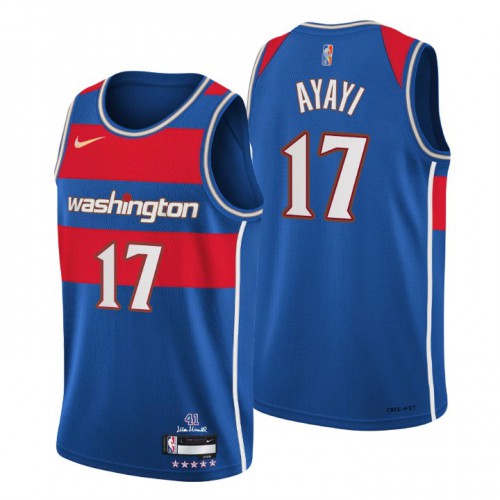 Washington Washington Wizards #17 Joel Ayayi Mens Blue 2021/22 Swingman Jersey - City Edition Mens