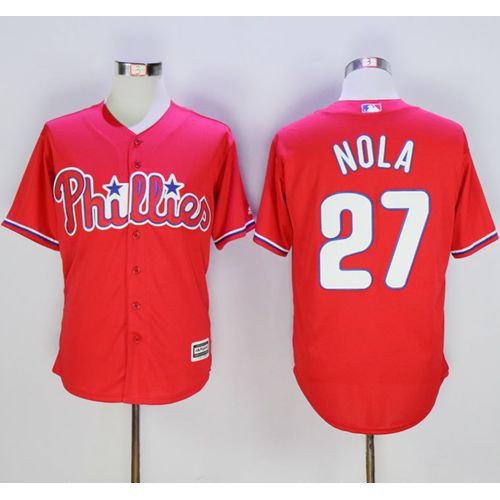 Philadelphia Phillies #27 Aaron Nola Red New Cool Base Stitched Jersey Men's