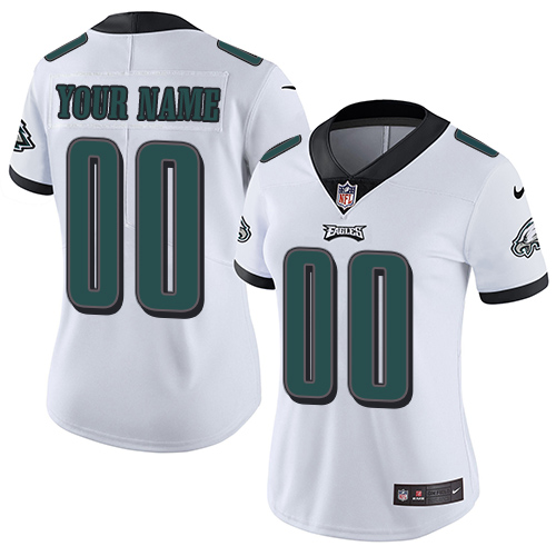 Philadelphia Eagles Customized White Stitched Vapor Untouchable Limited Women's Jersey