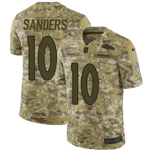 Denver Broncos #10 Emmanuel Sanders Camo Youth Stitched Limited 2018 Salute to Service Jersey Youth