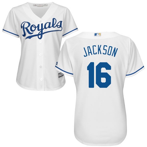 Kansas City Royals #16 Bo Jackson White Home Women's Stitched Jersey Womens