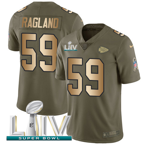 Kansas City Chiefs #59 Reggie Ragland Olive/Gold Super Bowl LIV 2020 Men's Stitched Limited 2017 Salute To Service Jersey Men's