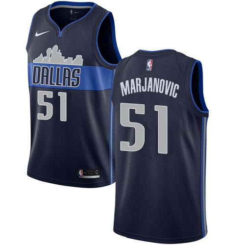 Dallas Mavericks #51 Boban Marjanovic Navy Swingman Statement Edition Jersey Mens