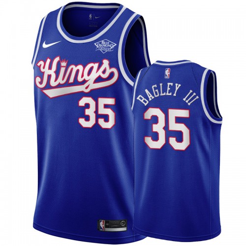 Sacramento Kings #35 Marvin Bagley III Hardwood Classic Finished Swingman Jersey Blue Mens