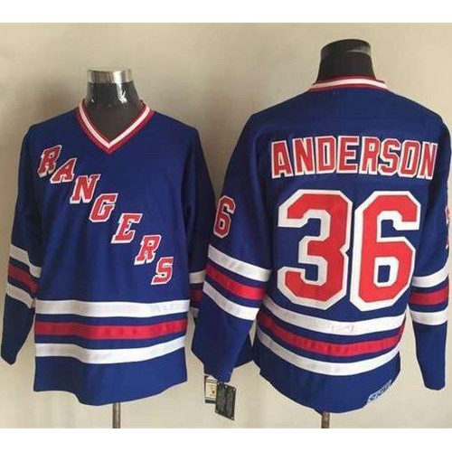 New York Rangers #36 Glenn Anderson Blue CCM Heroes of Hockey Alumni Stitched Jersey Men's