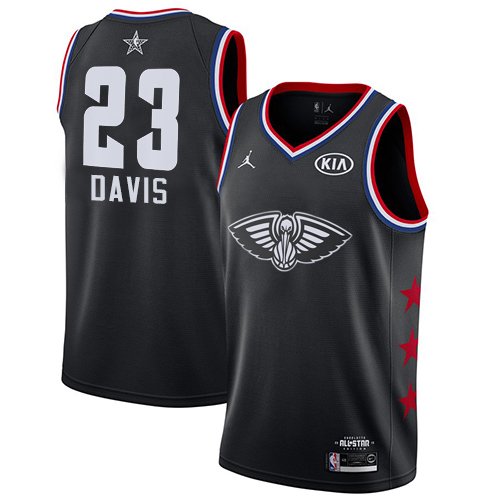 New Orleans Pelicans #23 Anthony Davis Black Jordan Swingman 2019 All-Star Game Jersey Mens