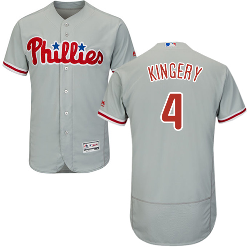 Philadelphia Phillies #4 Scott Kingery Grey Flexbase Authentic Collection Stitched Jersey Men's