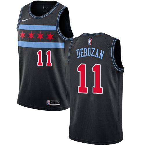 Chicago Bulls #11 Demar Derozan Womens Black Swingman City Edition 2018/19 Jersey Womens