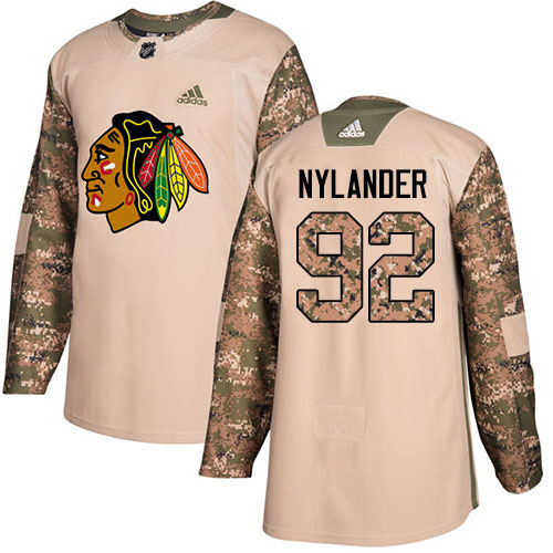 Adidas Chicago Blackhawks #92 Alexander Nylander Camo Authentic 2017 Veterans Day Stitched Youth Jersey Youth