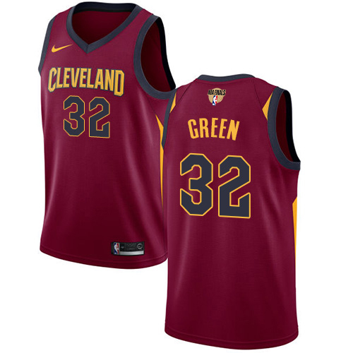 Cleveland Cavaliers #32 Jeff Green Red The Finals Patch Swingman Icon Edition Jersey Mens