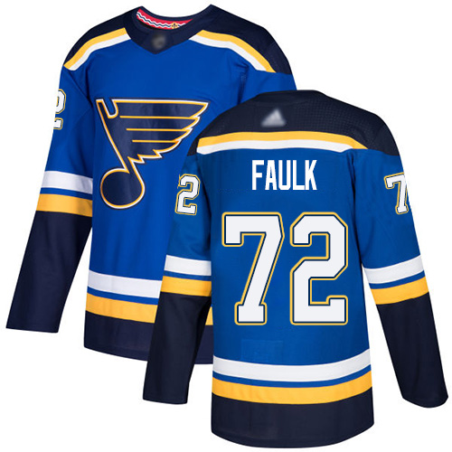 Adidas St. Louis Blues #72 Justin Faulk Blue Home Authentic Stitched Jersey Men's