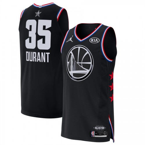 Golden State Warriors #35 Kevin Durant Black Jordan Brand 2019 All-Star Game Finished Authentic Jersey Mens