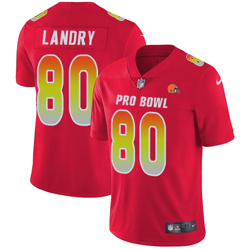 Browns #80 Jarvis Landry Red Youth Stitched Limited AFC 2019 Pro Bowl Jersey